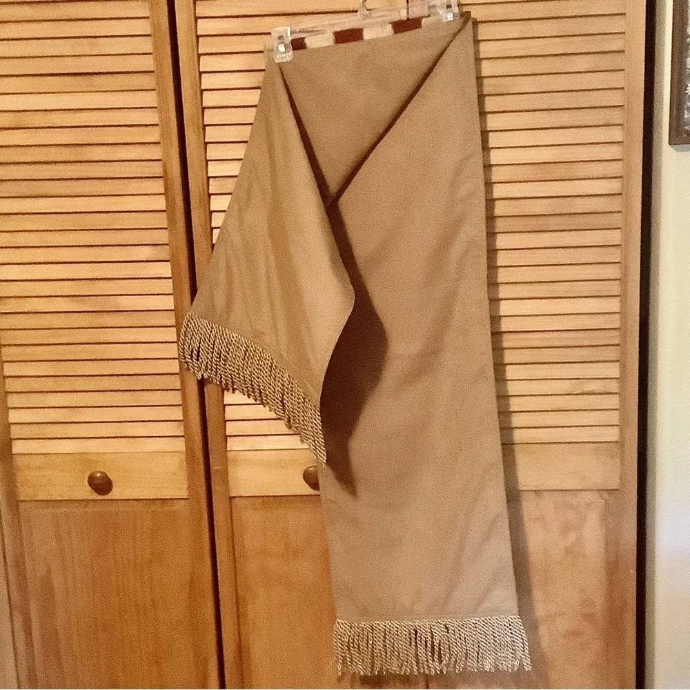 Table runner or dresser scarf 78” long well made with corded tassels New